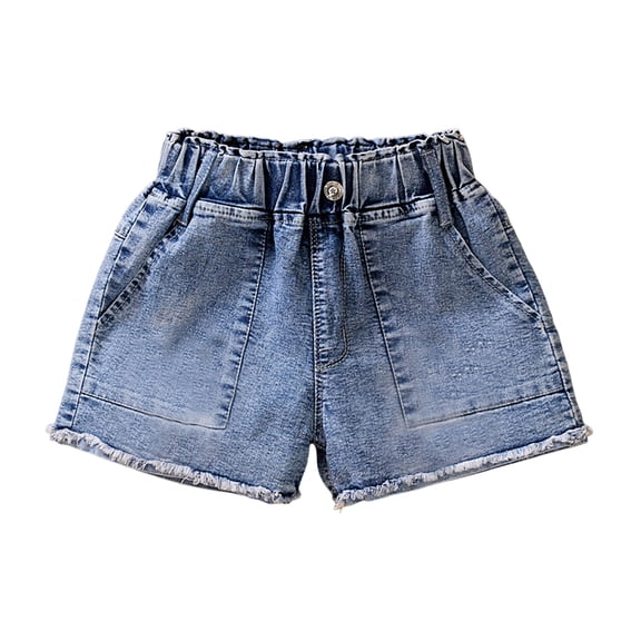 Zshosam Toddler Jean Shorts Girls Baby Toddler Girls Denim Shortie Shorts Size 3T 4T,(Blue 3-4 Years)