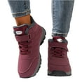 thumbnail image 3 of Willtoo Women's Waterproof Warm Hook and Loop Platform Snow Boots Comfort Fur Lined Orthopedic Lightweight Non Slip Booties for Winter Ski Outdoor Hiking Wine, 3 of 6