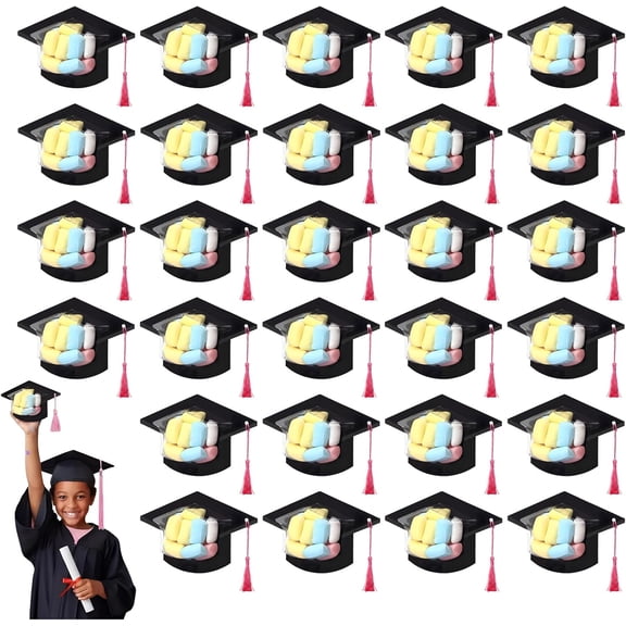 30 pc Graduation Cap Candy Cards, 2026 Graduation Candy Dome Greeting Card Gift with Tassel Chocolate Box for Friend Students Teachers School Party Favors Candy Holder Gift Supplies (30PC)