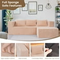 thumbnail image 6 of Slsy 98.4" Cloud Sectional Couch with L-Shape Chaise,Modern Modular Sofa with Deep Seat, Upholstered Couches for Living Room Bedroom,No Assembly Required, Plush Corduroy Fabric, 6 of 10