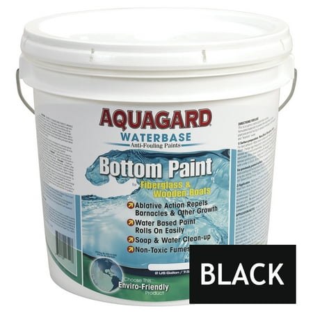 AQUAGARD WATERBASED BOTTOM PAINT 2 GALLON BLACK (Best Boat Bottom Paint)