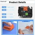 thumbnail image 2 of NineLeaf 10 Pack Compatible for Brother P-Touch TZe TZ Label Maker Tape TZe-B61 TZ-B61 36mm 1.4 in Laminated Black on Fluo Orange Label Tape, 2 of 7