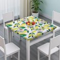 thumbnail image 3 of Yellow Lemon Fruit Branches White Pattern Square Fitted Tablecloth with Elastic Edge,Square Table Cover,Washable Elastic Table Cover for Home Kitchen Party Decor 34"x34", 3 of 6