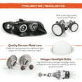 thumbnail image 5 of AKKON - For Pontiac GTO Black Bezel Dual LED Ring Projector Replacement Headlights Front Lamps Left/Right Pair, 5 of 7
