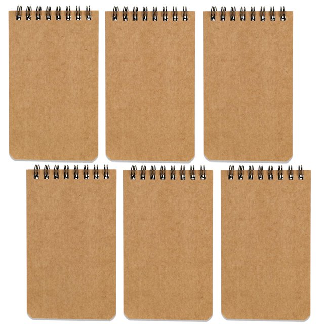 Qicheng Cuaderno De Bolsillo Pequeño Bloc De Notas De Bolsillo Pequeños Cuadernos De Espiral De 3 X 5 Pulgadas (6-Marrón)