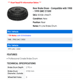 thumbnail image 2 of Rear Brake Drum - Compatible with 1988 - 1999 GMC C1500 1989 1990 1991 1992 1993 1994 1995 1996 1997 1998, 2 of 2