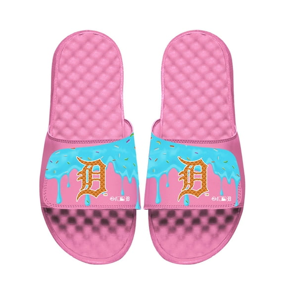 Unisex ISlide Pink Detroit Tigers Ice Cream Drip Slide Sandals