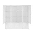 White Modern 4Layer Stackable Plastic Cube Storage Organizer with 16