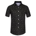 thumbnail image 1 of Camisa de hombre con estampado de estrellas Lars Amadeus manga corta Negro XXL, 1 of 6
