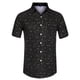 thumbnail image 1 of Camisa de hombre con estampado de estrellas Lars Amadeus manga corta Negro XXL, 1 of 6