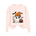 thumbnail image 5 of Jsaierl Halloween Sweatshirts for Women Cute Pumpkin Ghost Graphic Sweatshirt Crewneck Funny Long Sleeve Pullover Top, 5 of 6
