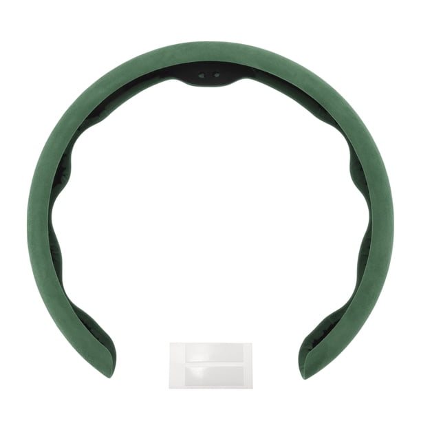 Funda para volante de cuero artificial PU, protector de volante de automóvil ABS, verde oscuro
