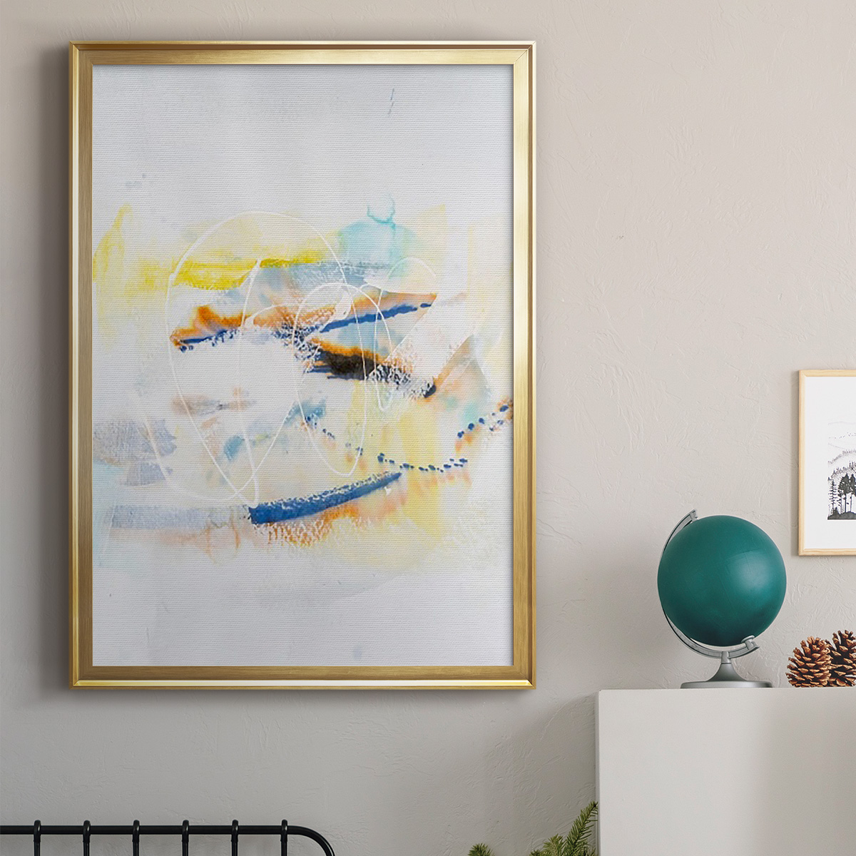 Spacial I Premium Framed Print, in Gold, Black, or Silver - Ready to Hang