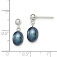 thumbnail image 5 of Auriga Fine Jewelry 925 Sterling Silver Rh-plated 7-8mm Black FWC Pearl Post Dangle Earrings for Women, 5 of 7