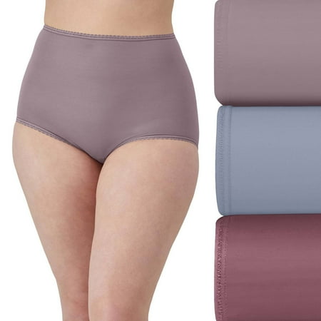 Women's Bali® Skimp Skamp 3-Pack Brief Panty Set DFA633 Color: Berry Silver Purple Size: 10