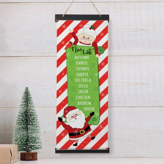 Personalized Grandparent's Christmas List Hanging Canvas