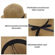 BCOOSS Summer Sun Hat for Women Wide Brim Sun Protection Women Straw Hat for Beach and Fishing, Khaki