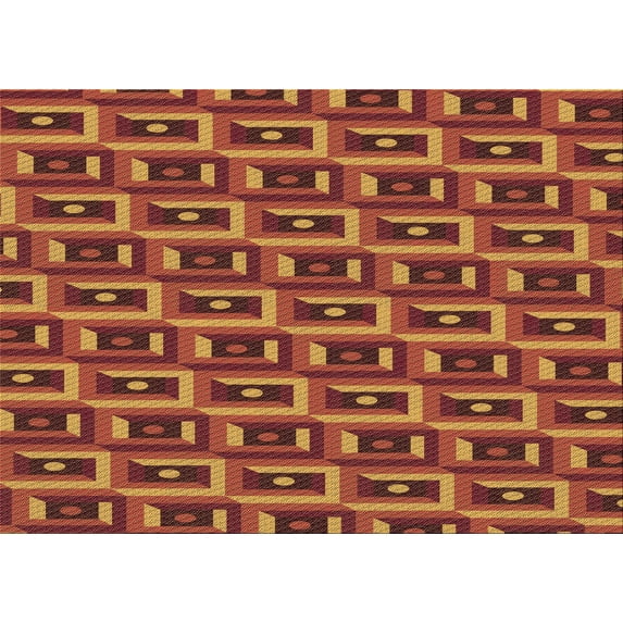 Ahgly Company Indoor Rectangle Patterned Papaya Orange Area Rugs, 8' x 10'
