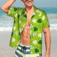 thumbnail image 5 of Lsque St Patrick's Day7 pattern Hawaiian Shirt for Men, Unisex Summer Beach Casual Short Sleeve Button Down Shirts-3X-Large, 5 of 9
