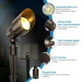 thumbnail image 4 of MW Lighting Low Voltage Spot Lights, 2700K-5000K Adjustable, 7W, 520LM, IP65 Waterproof, CRI 90+, 12-24V AC/DC, Outdoor Landscape Light for Garden, Yard, Bronze, ETL Listed, 12-Pack, 4 of 8