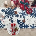 thumbnail image 5 of Christmas Winter Table Runner, Blue Sliver Snowflakes Tabletop Runners Xmas Seasonal Holiday Table Decorations for Farmhouse Kitchen Dinning Home Indoor Party Decor 13x72in, 5 of 7
