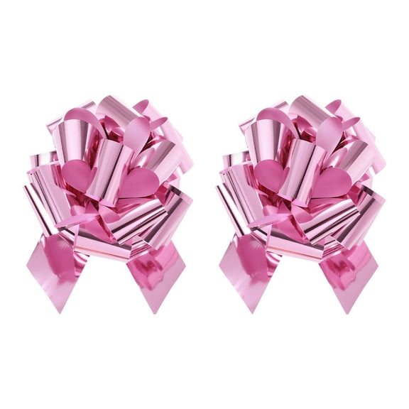 Uxcell Metallic Large Big Pull Bow Gift Wrapping Bows Ribbon for Wedding Car Baskets Presents Purple Pink 10 inch