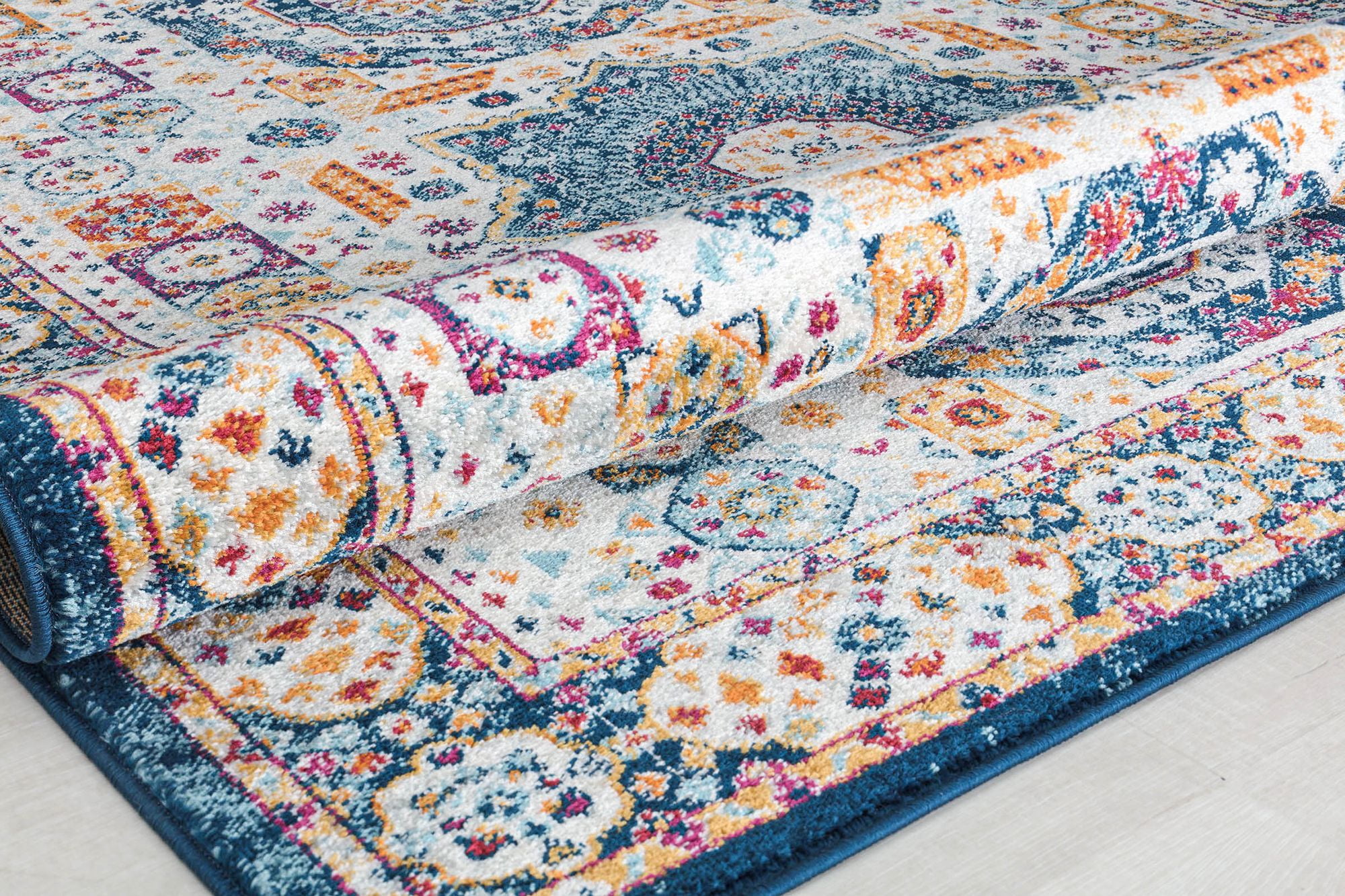 Harper HY60K Hidden Saphire Abstract Vintage White Area Rug, 2'6" x 4'