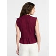 thumbnail image 4 of Time and Tru Women's Textured Tie Front Top, Sizes XS-XXXL, 4 of 6