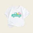 thumbnail image 5 of Gibobby Blusa Nueva ropa para niños de verano, camiseta de manga corta para niñas de estilo europeo y estadounidense, camiseta para niños con cuello redondo y estampado （Blanco， 0-2 Años), 5 of 5