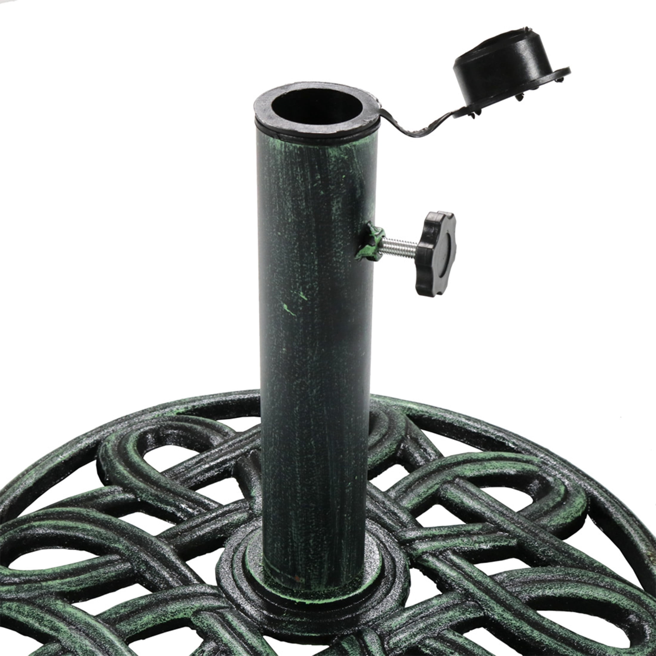 Sunnydaze 24 lb Green Round Cast Iron Market Umbrella Base