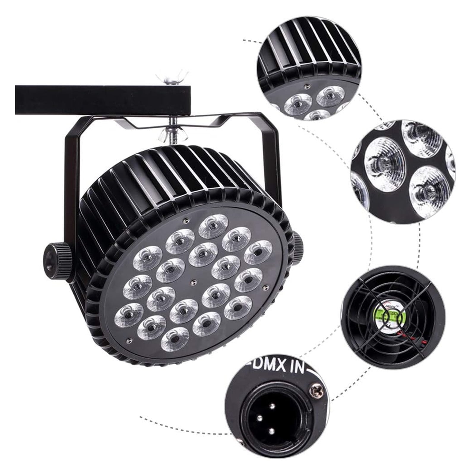 Aluminum 18x12w RGBW UV 4in1 LED Par Light 4-Color Par Light RGBW UV Stage DJ Lighting Equipment ,Easy to Install