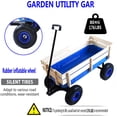 thumbnail image 4 of Heavy Duty Kid Wagons for Kids All Terrain Wagon Removable Wooden Wagons, Folding Wagons for Kids Gift, Christmas, , Back to School (Blue), 4 of 15