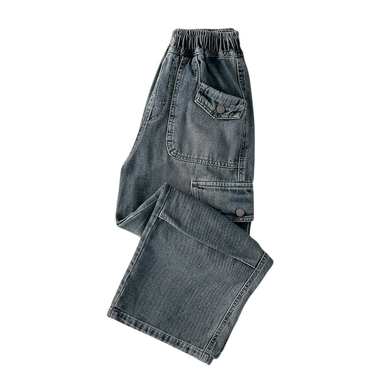 UFOUND Girls Cargo Baggy Pants Elastic Waist Wide Leg Jeans UFOUND Girls Cargo Baggy Pants Elastic Waist Wide Leg Jeans