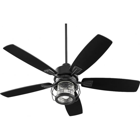 3525-69-Quorum Lighting-Galveston - Ceiling Fan in Traditional style - 52 inches wide by 18.46 inches high-Noir Finish-Matte Black/Weathered Oak Blade