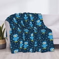 thumbnail image 3 of Naloa Blue Owl Flannel Blankets - Thick and Warm Blanket for Winter, Soft Fuzzy Plush King Blanket for All Seasons60"x50", 3 of 6