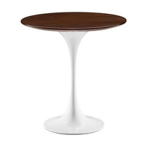 Sofa Side Table, Round, White Walnut, Wood, Metal Steel, Modern Contemporary Mid-Century, Living Lounge Cafe Room Hotel Lobby Hospitality