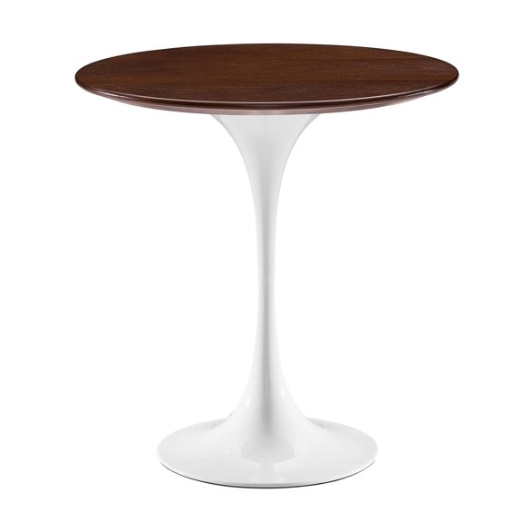 Sofa Side Table, Round, White Walnut, Wood, Metal Steel, Modern Contemporary Mid-Century, Living Lounge Cafe Room Hotel Lobby Hospitality