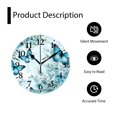 thumbnail image 4 of 12 Inch Wall Clock Battery Operated Silent Clock Decorative for Office, Kitchen, Outdoor, Living Room，Blue Butterfly on Blossom Plum Branch Art, 4 of 4