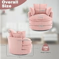 thumbnail image 5 of Ktaxon Swivel Corduroy Round Chair, 360-Degree Rotation Accent Chair, Double Layer Cushion Sofa with Lumbar Pillow, Ideal for Home Office Pink, 5 of 7