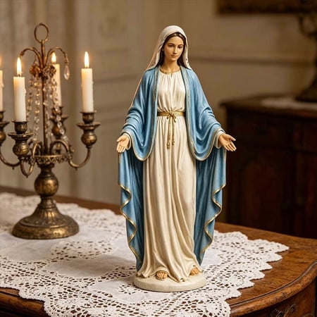 Catholic Sacred Heart of Jesus Statue 6.3 H Virgin Mary Christ Figure Religious Catholic Gifts Modern Christian Indoor Home Decor Hand Painted