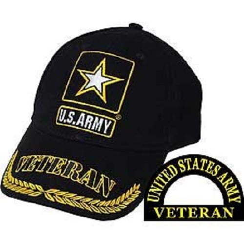 U.S. Army Star Veteran Feathered Ball Cap Embroidered 3D Hat 100% COTTON