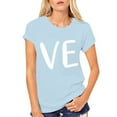 thumbnail image 2 of Blue Spring Shirts for Women 2024, Short Sleeve Tshirts Shirts for Women Graphic, Valentine's Day Blouses for Women Business Casual, Men And Women With Valentine's Day Love Printed Couple T Shirt Top, 2 of 7