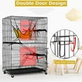 thumbnail image 4 of BestPet 48-Inch 4-Tier Cat Cage Kennel – Large Cat Crate Playpen, Hammock, 3 Beds, 2 Front Doors, Ramps & Perch Shelves for Indoor Cats, Black, 4 of 7