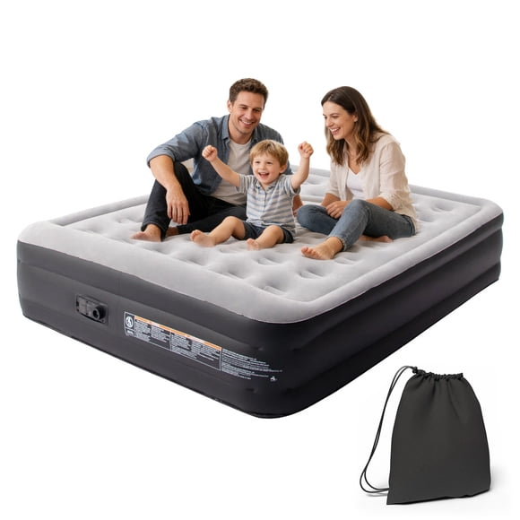 Avenli Queen Air Mattress with Built-in Pump & CloudCoil Support | High-Raised 18.5" Inflatable Bed for Adults, Guest Room, Camping, Portable Indoor Air Bed