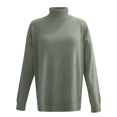 thumbnail image 4 of Women's Ribbed Tunic Sweater Oversized Turtleneck Long Sleeve Pullover (Army Green, L), 4 of 5