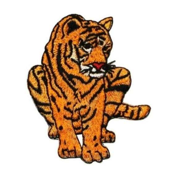ID 0659A Circus Tiger Patch Bengal Zoo African Cat Embroidered Iron On Applique