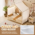 thumbnail image 6 of Noble House Full Floor Bed with Canopy and Guardrails, Wood House Bed Frame for Kids, Natural, 6 of 11