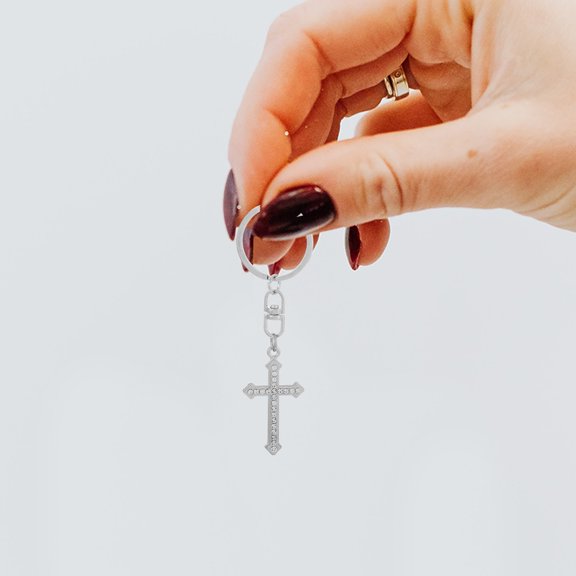 Amosfun Hanging Bag Keychain Charms Cross Keychain Elegant Design 1Set