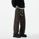 thumbnail image 4 of Pantalones de hombre de longitud completa con estampado de punto Zang-zang, bolsillos con cordón ajustable, cintura elástica, pantalones de pierna recta, pantalones de poliéster para hombre, 4 of 9
