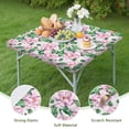 thumbnail image 4 of Pioneer Flower Floral Print Pattern Square Fitted Tablecloth with Elastic Edge,Square Table Cover,Washable Elastic Table Cover for Home Kitchen Party Decor 36"x36", 4 of 6